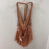 FREE PEOPLE WOMEN'S TOP dusty orange blue S