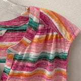 Northern Reflections WOMEN'S TANK/CAMI pink white orange multi M