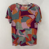 CONTEMPORAINE simons WOMEN'S T-SHIRT orange blue pink M