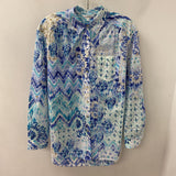 Northern Reflections WOMEN'S BLOUSE/SHIRT white blue navy M
