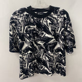 TU WOMEN'S T-SHIRT black white M/UK12
