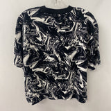 TU WOMEN'S T-SHIRT black white M/UK12