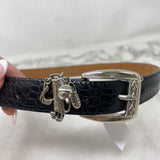 BRIGHTON WOMEN'S BELT black silver 34"
