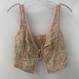 AMERICAN EAGLE WOMEN'S BLOUSE/SHIRT pink green orange beige M