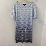 KAREN SCOTT WOMEN'S DRESS blue white patterned SP