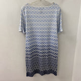 KAREN SCOTT WOMEN'S DRESS blue white patterned SP