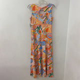 TALBOTS WOMEN'S DRESS orange multi floral 6