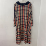 aurea vita WOMEN'S DRESS red multi plaid M