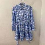 ELLEN TRACY WOMEN'S DRESS blue white print S