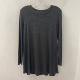 EILEEN FISHER WOMEN'S TOP grey black stripe M