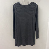 EILEEN FISHER WOMEN'S TOP grey black stripe M