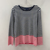 TOMMY HILFIGER WOMEN'S T-SHIRT white navy pink stripe XL