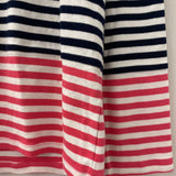 TOMMY HILFIGER WOMEN'S T-SHIRT white navy pink stripe XL