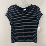 H&M WOMEN'S TOP black white stripe L