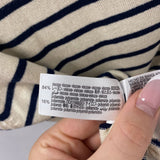 ZARA WOMEN'S CARDIGAN cream navy stripe L