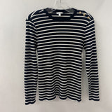 REITMANS WOMEN'S TOP black white stripe L