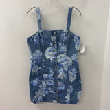 GAP WOMEN'S DRESS denim-blue floral LP