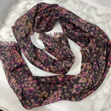 J CREW WOMEN'S SCARF/SHAWL brown pink floral