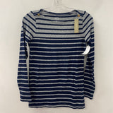 J CREW WOMEN'S T-SHIRT navy grey stripe S