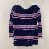J CREW WOMEN'S T-SHIRT navy pink white stripe S