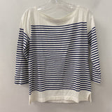 J CREW WOMEN'S T-SHIRT white navy stripe S