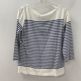 J CREW WOMEN'S T-SHIRT white navy stripe S