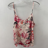 White House Black Market WOMEN'S BLOUSE/SHIRT pink grey floral 8