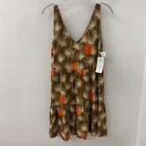 SIMONS WOMEN'S DRESS brown orange print m
