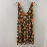 SIMONS WOMEN'S DRESS brown orange print m