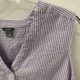 EDDIE BAUER WOMEN'S BLOUSE/SHIRT lilac taupe stripe XL