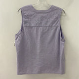EDDIE BAUER WOMEN'S BLOUSE/SHIRT lilac taupe stripe XL