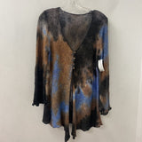 WOMEN'S CARDIGAN brown blue L
