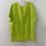 made in Italy WOMEN'S BLOUSE/SHIRT lime w/print L