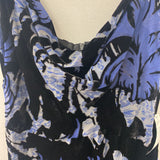 LAUNDRY WOMEN'S DRESS black blue print 8