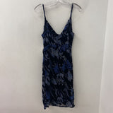 LAUNDRY WOMEN'S DRESS black blue print 8