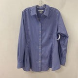 FOXCROFT WOMEN'S BLOUSE/SHIRT blue white stripe 16