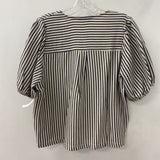 ZARA WOMEN'S BLOUSE/SHIRT navy white stripe S