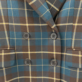 WILFRED WOMEN'S BLAZER/JACKET teal brown plaid 00