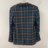 WILFRED WOMEN'S BLAZER/JACKET teal brown plaid 00