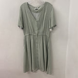 FIG WOMEN'S DRESS lime white dots L
