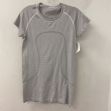 LULULEMON WOMEN'S ACTIVE TOP white black stripe 8