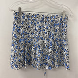 ZARA WOMEN'S SKORT black white blue floral S