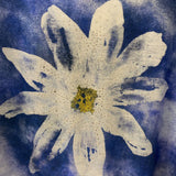 Jess & Jane WOMEN'S PLUS TOP blue white flower 1X