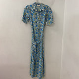 LOFT WOMEN'S DRESS white blue yellow floral XS