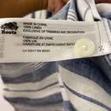 ROOTS WOMEN'S BLOUSE/SHIRT blue white XL
