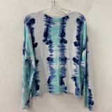 LISA TODD WOMEN'S SWEATER blue white turquoise M