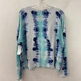 LISA TODD WOMEN'S SWEATER blue white turquoise M