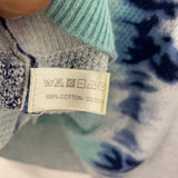LISA TODD WOMEN'S SWEATER blue white turquoise M