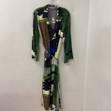 ZARA WOMEN'S DRESS green black purple cream S