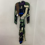 ZARA WOMEN'S DRESS green black purple cream S